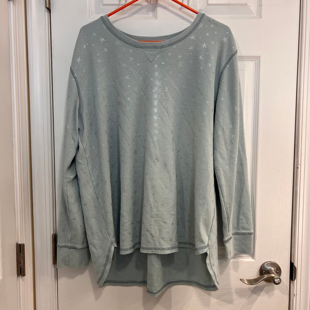 Jane and Delancy Light Blue Waffle Knit‎ Long Sleeve